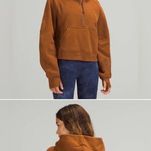 Lululemon Copper Brown Scuba Half Zip Hoodie Women Size XS/S
